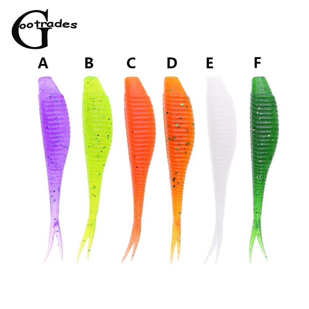 

10Pcs Fork Tail jig Soft Lure 60mm 1.5g salt shrimp odor Wobbler Artificial Silicone Salt Shrimp Bait Carp Shad Fishing Tackle
