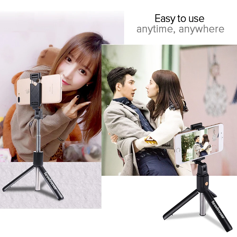 Lewinner 3 in 1 Wireless Bluetooth Selfie Stick Mini Tripod Extendable Monopod Universal For iPhone X 8 7 6s For Samsung/Huawei