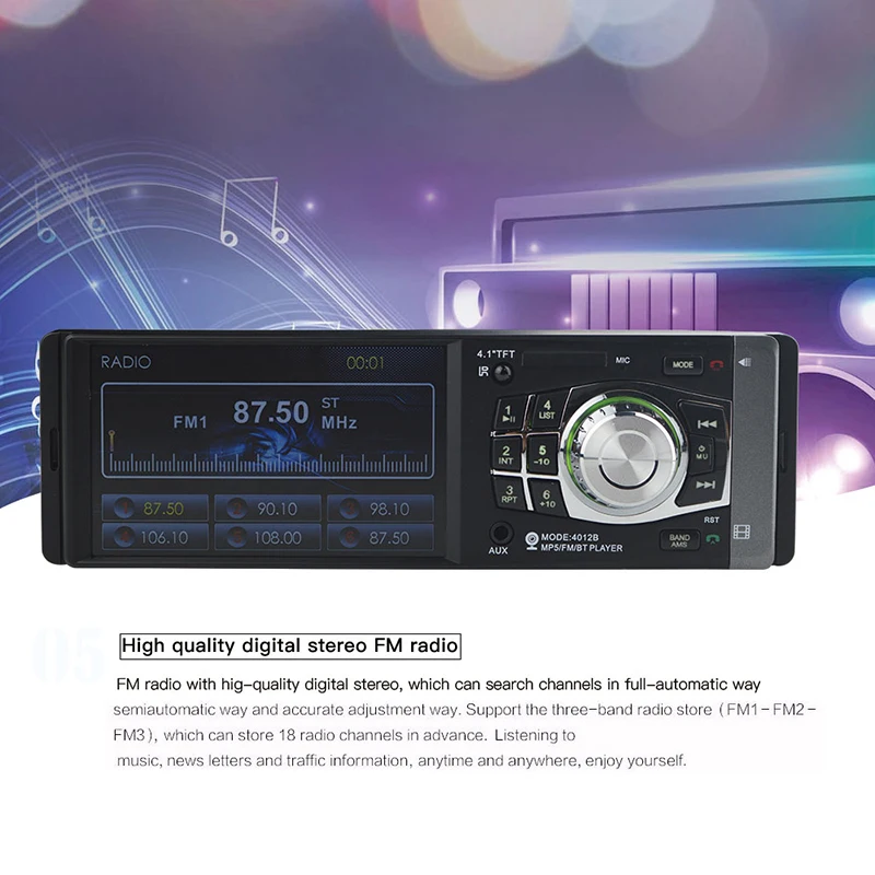 Центральный Multimidia Авто 1din один 1 Din 4 ''HD 1080 P Экран Bluetooth Радио MP3 MP5 музыкальный