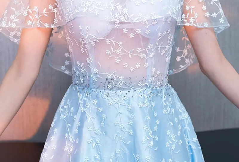 FADISTEE Новое поступление Вечерние Элегантные Выпускные платья Vestido de Festa халат De Soiree кружевные трапециевидные с круглым вырезом со стразами
