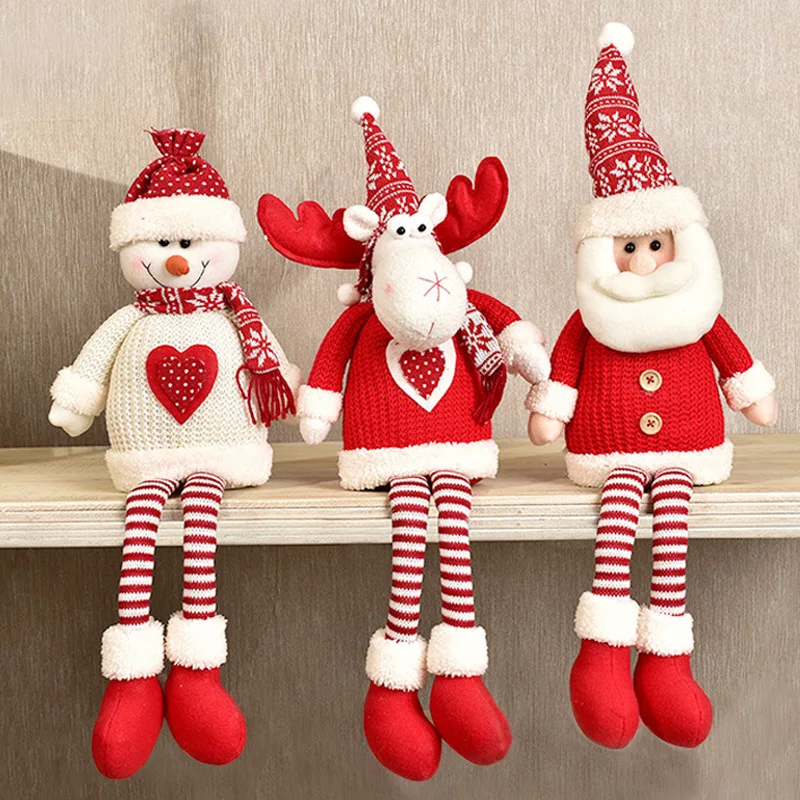 57 см рождественские плюшевые игрушки Санта Клаус со снеговиками, с северными оленями мягкие куклы подвеска с героем аниме Рождество