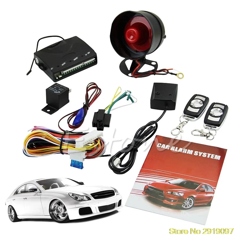 

New 1-Way Car Protection Vehicle Alarm Security System Entry Keyless Siren +2 Remote Drop Shipping Support