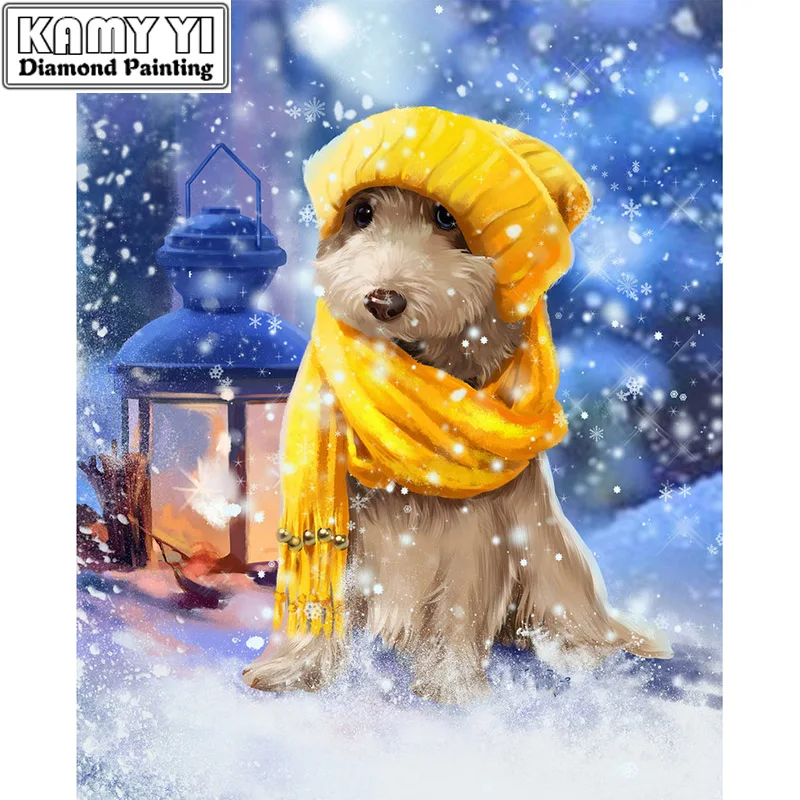 

Full Drill Square Diamond 5D DIY Diamond Painting"Snowy landscape dog"Diamond Embroidery Cross Stitch Rhinestone Mosaic Painting