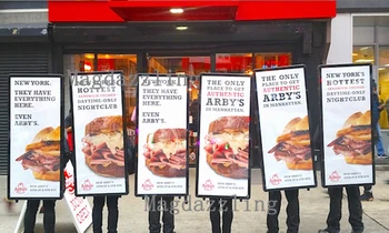 

6 Units Battery Operated LED Walking Billboard Human Mobile LED Backpack Light Box Single Sided Walking Light Boxes