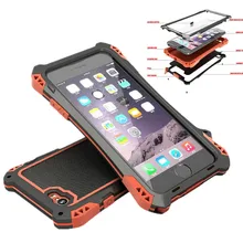 Brand Waterproof Shockproof Metal Aluminum Armor Hard Case For iPhone 5 5s SE 6 6s Plus Cover Phone Cases With Tempered Glass