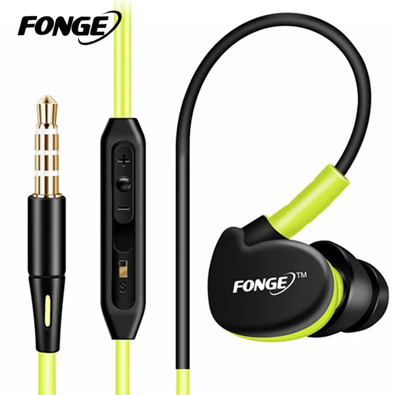 Новые спортивные наушники Fonge для бега с защитой от пота стереонаушники басами