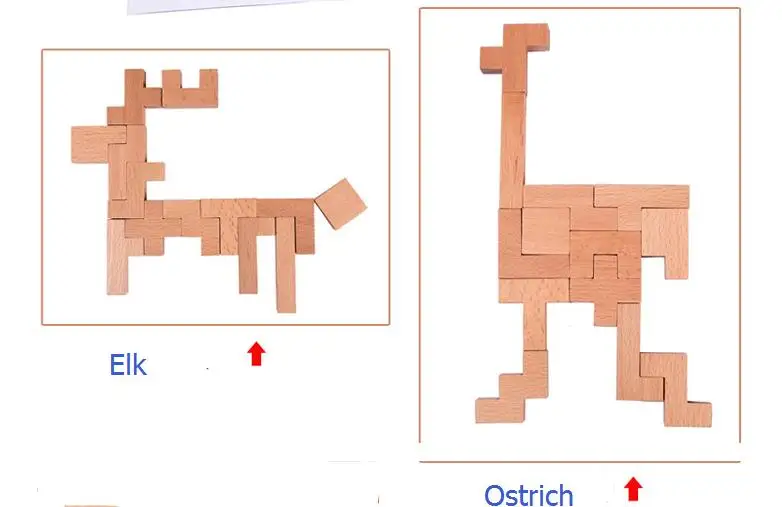 Новое качество IQ Деревянный Паззлы игра логический Логические Tangram для детей и взрослых