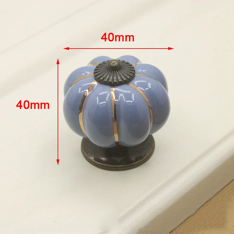 KAK Ceramic Drawer Knobs 40mm Cabinet Pulls Kitchen Handles Cartoon Pumpkin Furniture Handle for Kids Room Furniture Hardware - Цвет: Другое