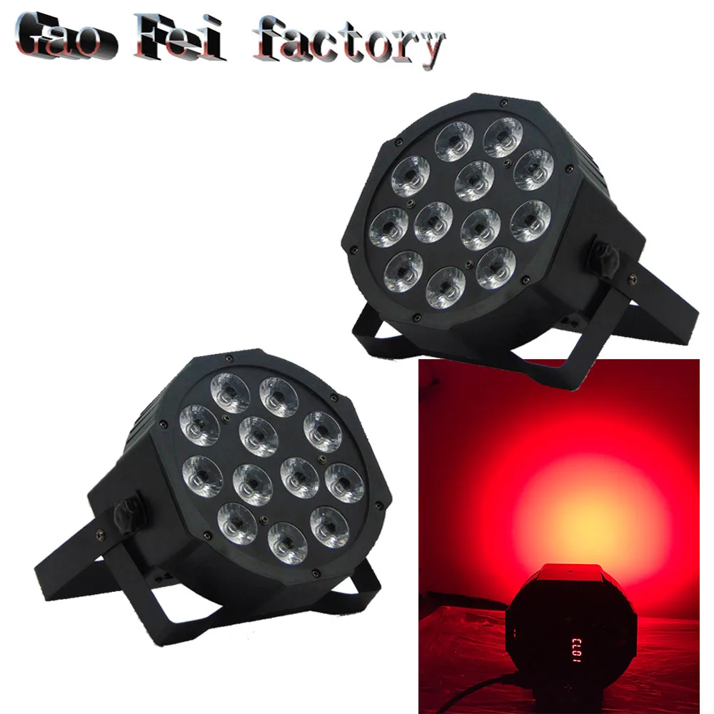 

2pcs/lot Hot Sale 2017 Led Par Light 12x12W 4in1 RGBW Ultra-bright Slim Flat Par Can Stage Lights DMX DJ Laser Disco Equipment