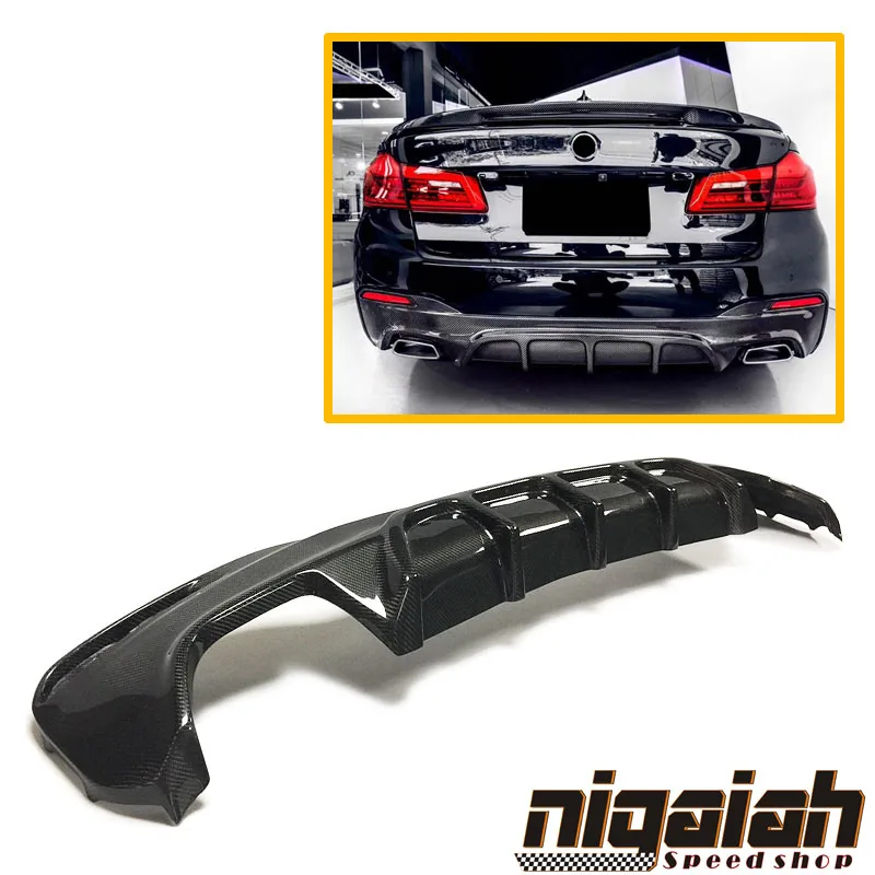

FD Style Carbon Fiber Car Rear Bumper Spoiler Lip Auto Car Rear Diffuser For BMW 5 Series G30 525 530 540 M-tech M Sport 2018 up