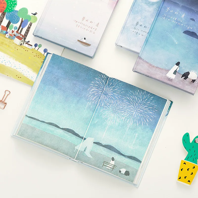 

Sweet Dream Hardcover Cute Diary Book Color Pages Notebook School Office Stationery Journal Planner Agenda Notepad