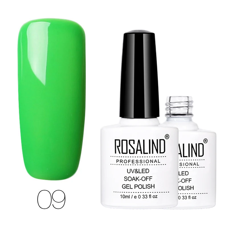 Rosalind гель 1 10 мл сплошной цвет серия 01-30 высокое качество замачиваемый УФ светодиодный Гель-лак для ногтей полустойкий лак - Цвет: 09