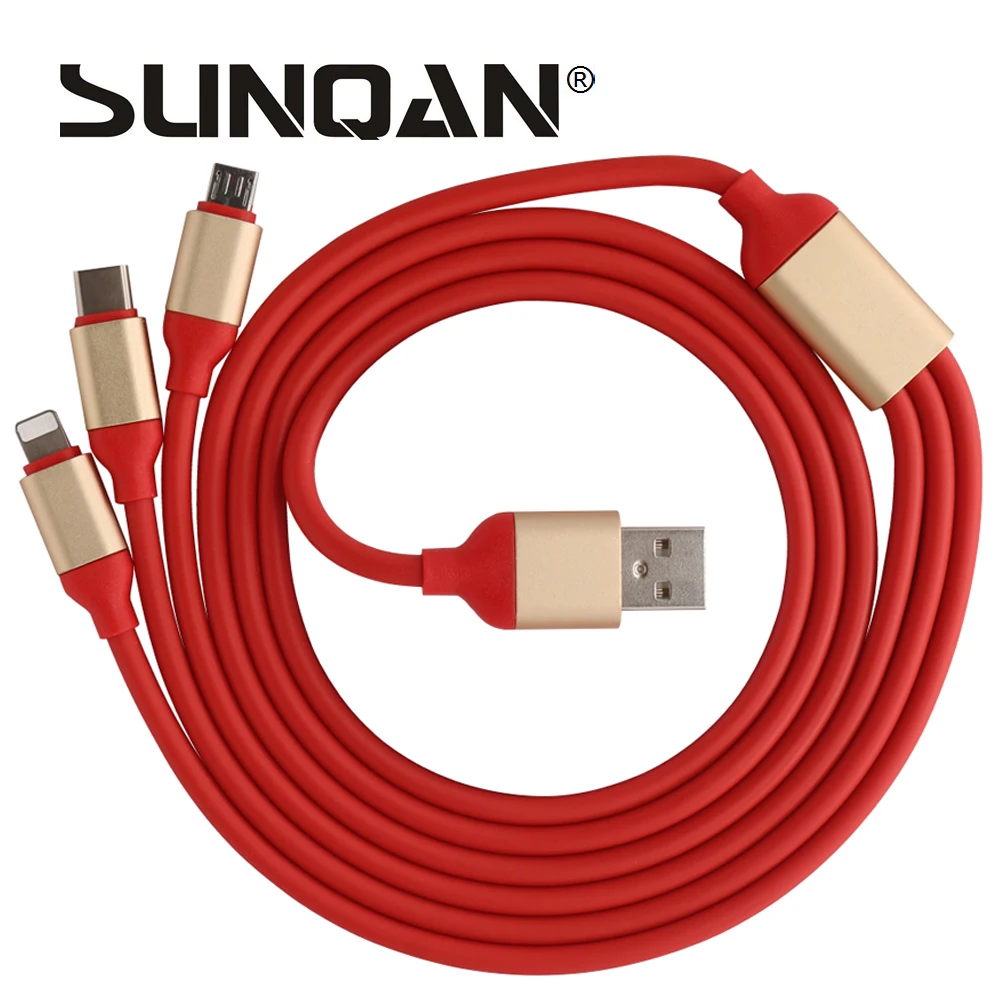 3 in 1 USB Cable Type C font b Android b font Micro USB Charger Adapter