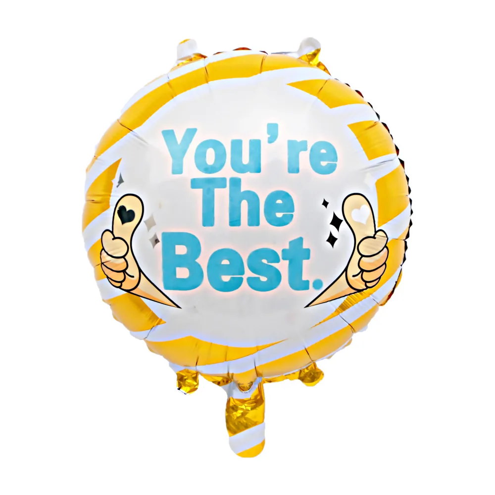 

5pcs 18inch Gold Round with '' you're the best'' Foil Balloons Baby Shower Adult Wedding Event Party Thumbs up Finger Decor