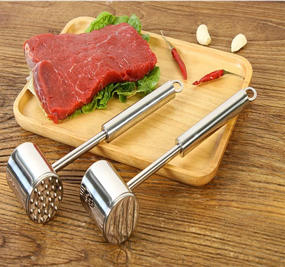Tender meat hammer 304 Stainless steel double sided Steak Hammer tender