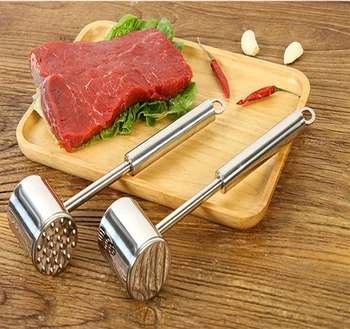 

Tender meat hammer 304 Stainless steel double-sided Steak Hammer tender meat hammer double-sided hammers