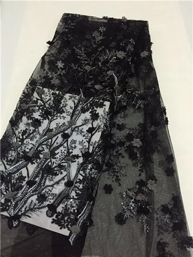 4 Мороженое, французская кружевная ткань, в африканском стиле; шифоновая кружевная ткань, 3D цветы и Алли для бусин бусины из бисера, высокое качество 5 ярдов ZY0 - Цвет: 4