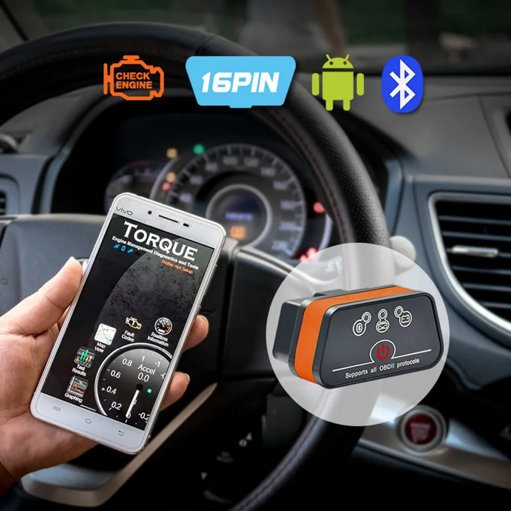 Vgate iCar 2 ELM327 Wifi/Bluetooth OBD2 диагностический инструмент для IOS iPhone/Android Icar2 Bluetooth wifi ELM 327