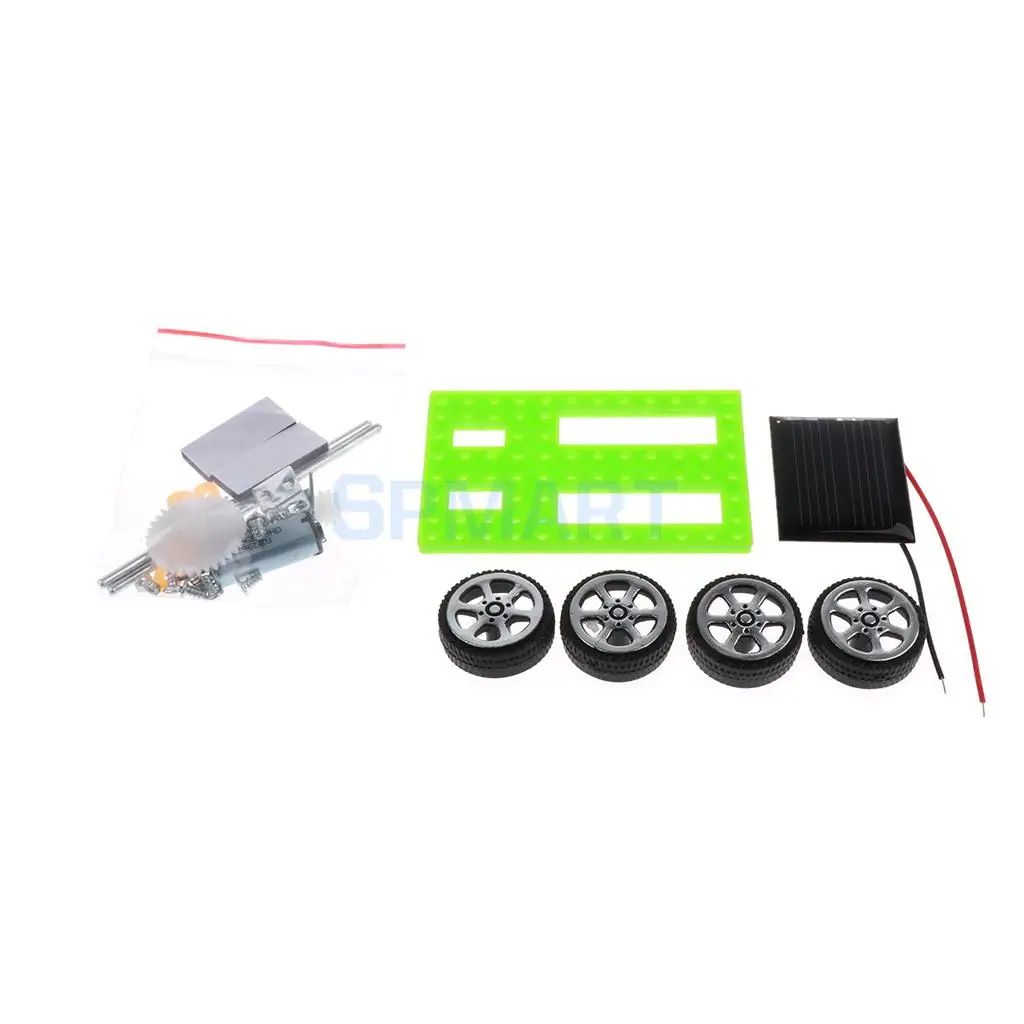 DIY Assembled Solar Powered Car Runing Model Kits Science Educational Toys
