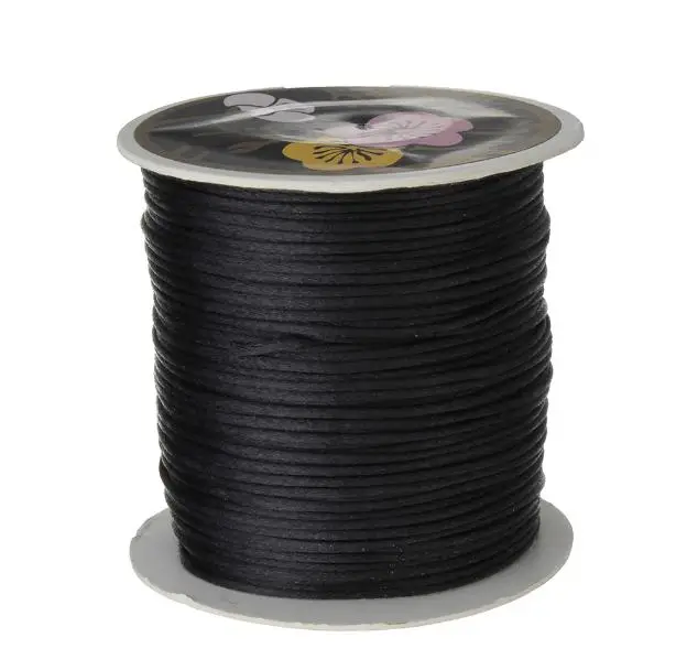 Лидер продаж YYW дизайнерские ювелирные изделия 70 м/катушка 1 мм нейлоновый шнур китайские узлы шелковистый бисер плетеная нить DIY - Цвет: black