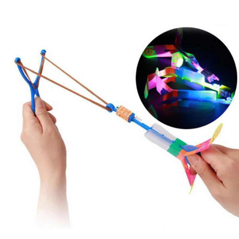 Led Toys Glow In The Dark Amazing LED Rocket Helicopter Rotating Flying