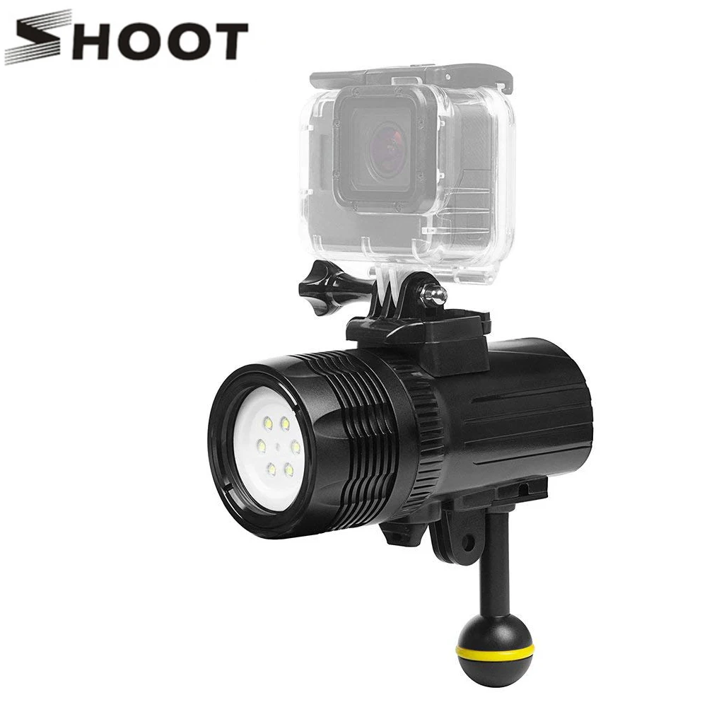 SHOOT Underwater LED Diving Light for GoPro Hero6 5 4 SJCAM Eken H9