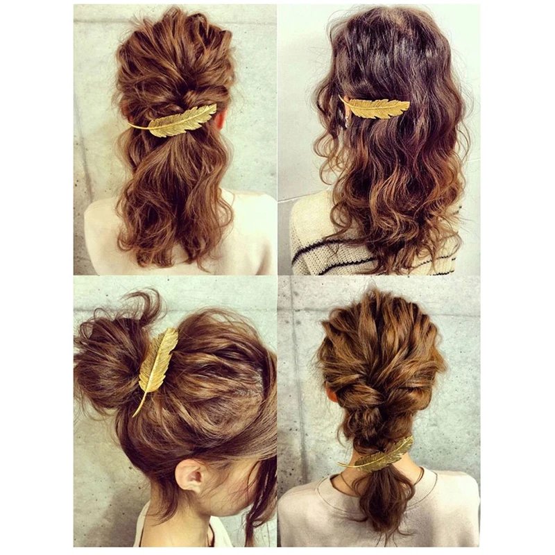 1PCS Fashion Women Lady Girl Metal Leaf Hair Clip Hairpin Barrette Headwear Hair Pins Accessories Hair Styling Braiding Tools