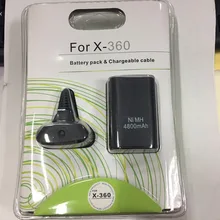 С посылка 4800mAh аккумуляторная батарея+ Кабель зарядного устройства для xbox 360 беспроводной контроллер FA45