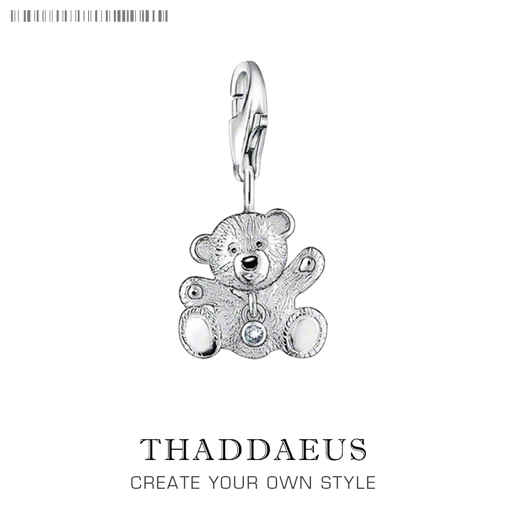 

Girls Trinkets Diamante Bears Teddy Bear Sweater Pendant Charm Women 925 Sterling Silver Jewelry Fit Bracelet Chain Naszyjnik