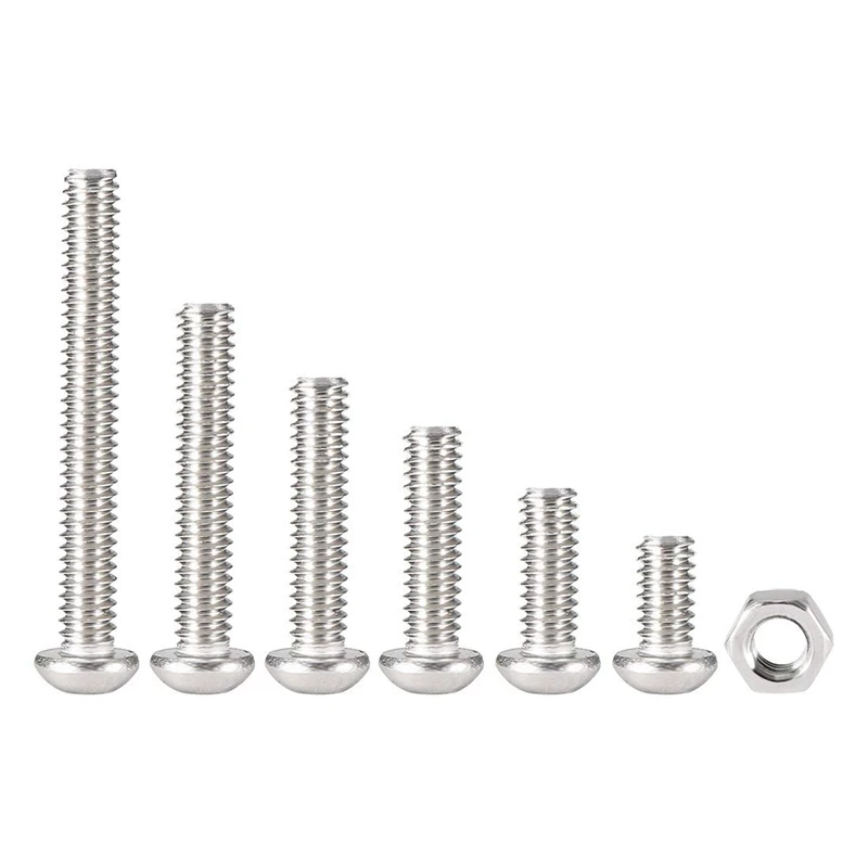 230pcs M2 304 Stainless Steel Hex Socket Button Head Cap Bolts Screws Nuts Kit 4