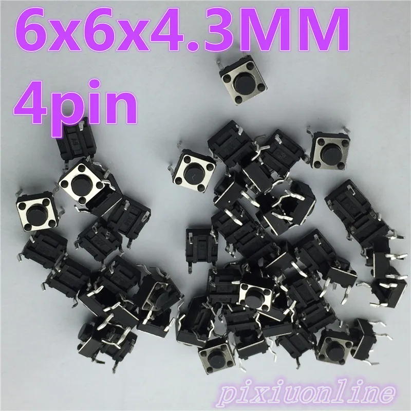 

G89Y High Quality 50pcs/lot 6x6x4.3MM 4PIN G89 Tactile Tact Push Button Micro Switch Direct Plug-in Self-reset Hot Sale 2017