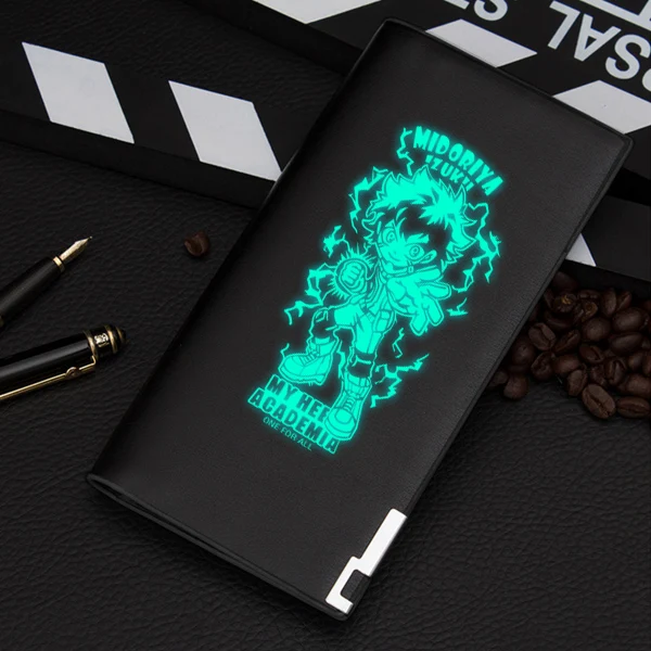 Длинный кошелек унисекс с аниме «Мой герой» из искусственной кожи Bakugou Katsuki ID Card Holder, Подарочный клатч для монет - Цвет: 9