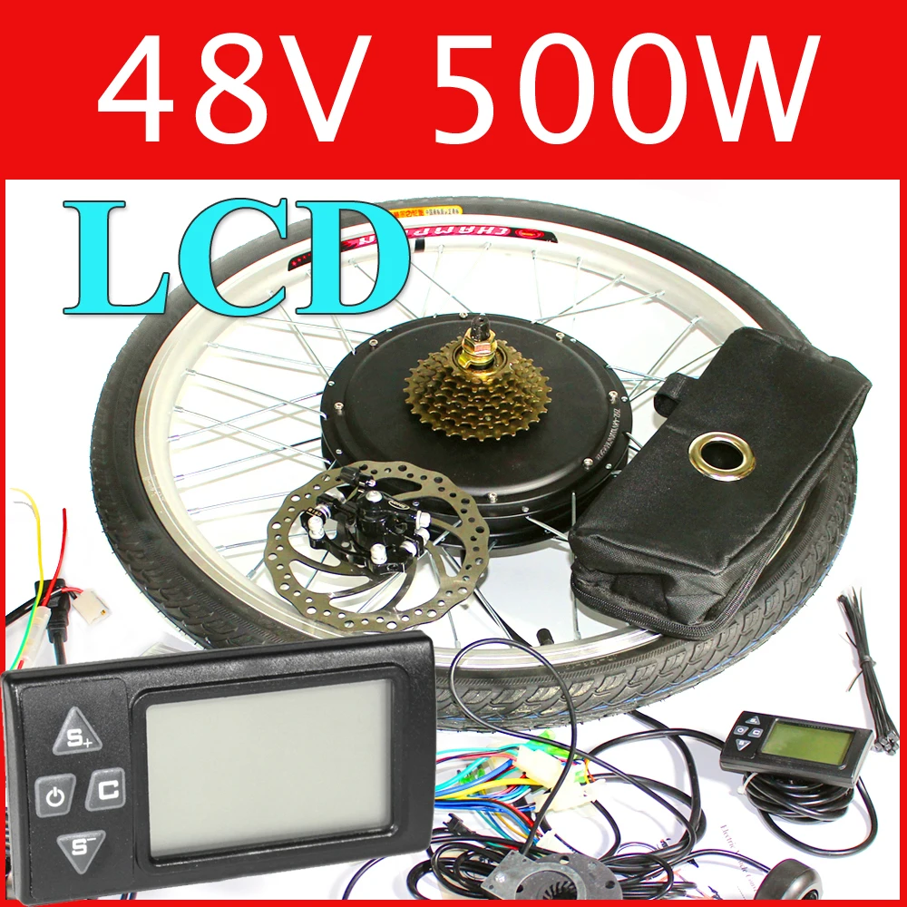 

48V 500W LCD Electric Bike Disc brake kit ,DC hub motor conversion kits ,ebike kits ,Front wheel or rear wheel