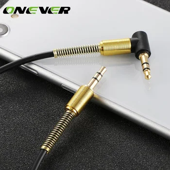 

Onever 3.5mm Jack Car Auxiliary Audio Cable Extended Audio for Car Stereo PC with 90 Degree Angle Cable Gold Plated Connectors