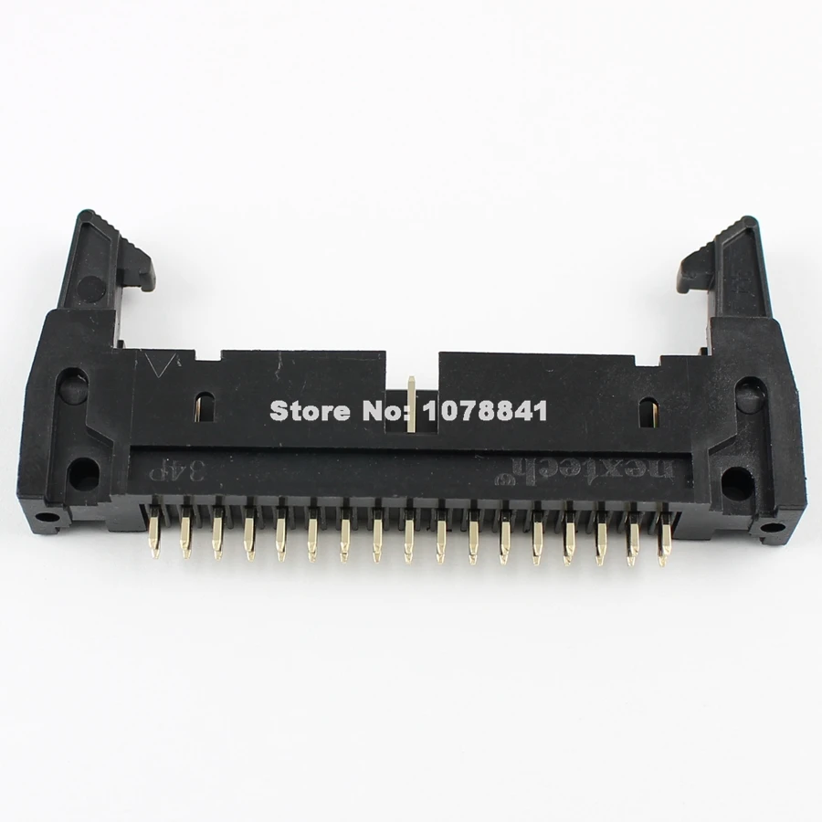 10Pcs Per Lot Black 2.54mm 2x17 Pin 34 Pin Male Straight Ejector Header