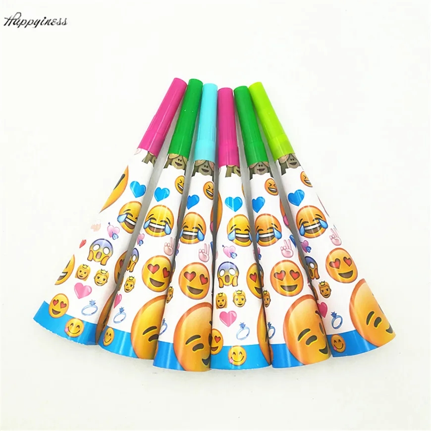 6pc/set Cartoon emoji Party Noise Maker/whistle kids Favor Birthday