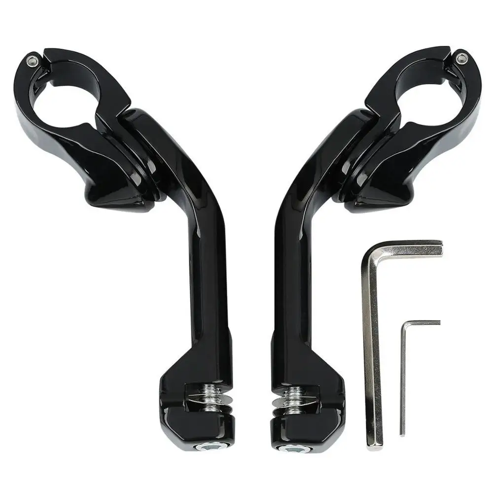 

Black 1-1/4 " 32mm Highway Long Angled Foot Peg Mount Clamps Engine Guard Crash Bar Foot Peg Mounting Kit For Touring Dyna