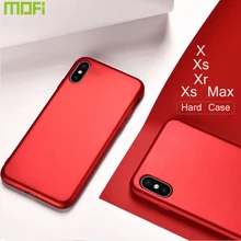 XS Max чехол для iPhone XS чехол для iPhone XR чехол жесткая задняя крышка из ПК Mofi для iPhone X чехол однотонный цвет чистый черный красный