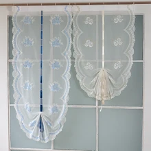 

European-style tulle curtain, flower embroidery pattern, white soft curtains for living room bedroom decoration Sheer