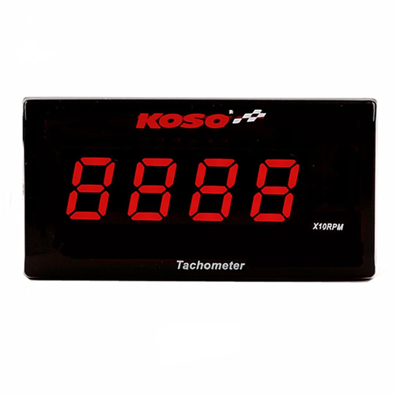 KOSO мини RPM метр цифровой квадратный ЖК-дисплей Tach счетчик часов тахометр Калибр с кронштейном для гоночных мотоциклов