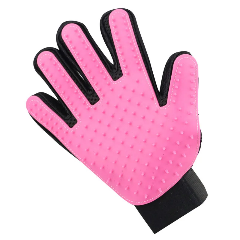 Новая Расческа для собаки, расческа для домашних животных, массажная перчатка для чистки животных, перчатка для кошек, перчатка для ухода за домашними животными, 35 - Color: Pink