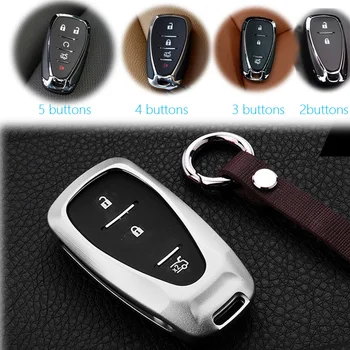 

5 or 4 or 3 or 2 Buttons Aluminum Alloy Car Key Case Cover for Chevrolet Trax Malibu XL Cruze Verano Spark For Chevy Camaro