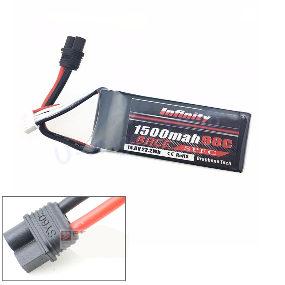 1pcs Infinity Rechargeable Lipo font b Battery b font 14 8V 1500mah 90C 4S1P Race Spec