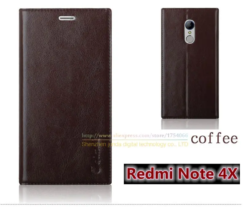 Luxury Top Quality Genuine Leather Stand Fashion Book Style Phone Bag Case For Xiaomi Redmi Note