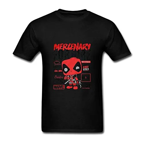 Напечатаны Футболки Забавный Tee Crew Neck Men Deadpool Прокат Искусства Регулярные