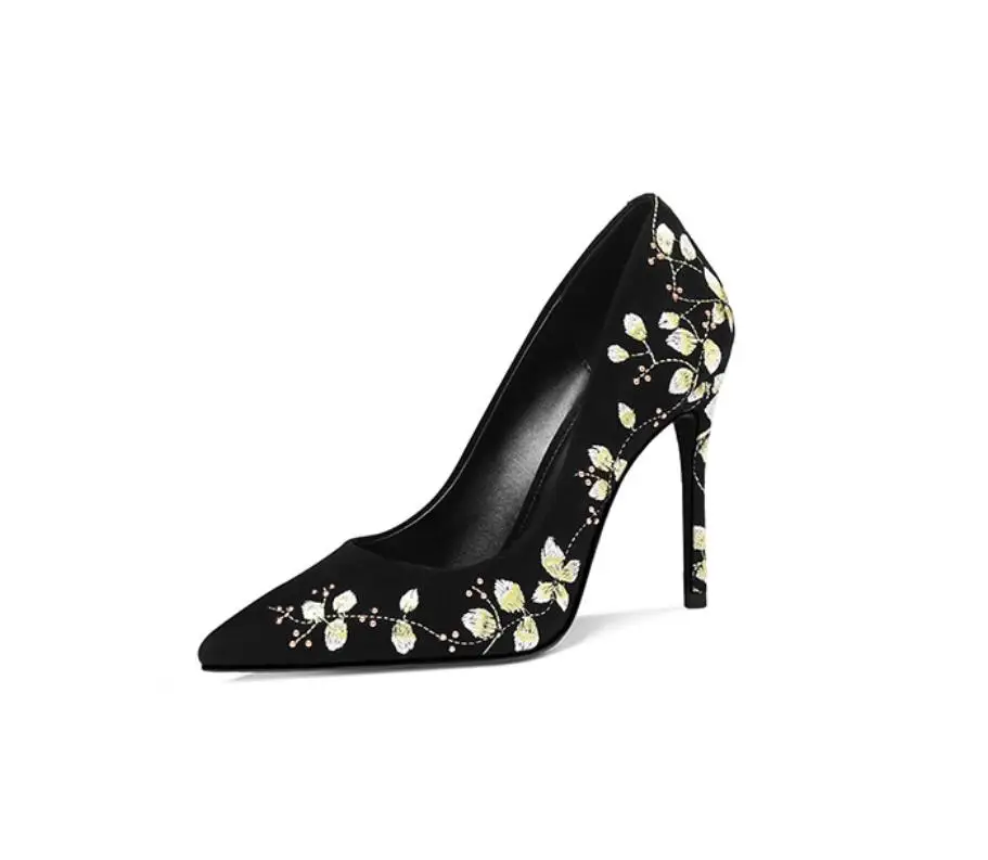 

Summer's new sexy sand-grinding fine leather leather sharp fashion high heels