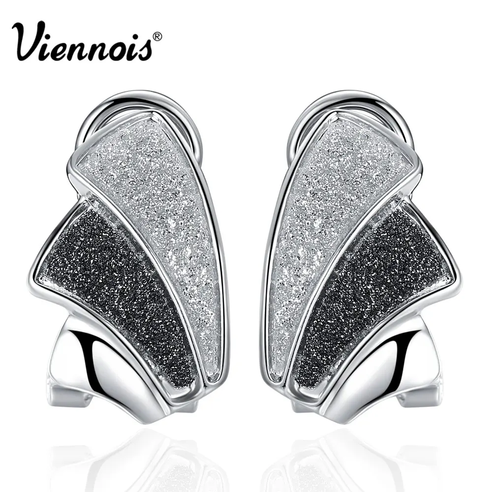 

Viennois Silver/Rose Gold Color Women Stud Earrings Black & White Earrings Female Small Earrings Trendy Jewelry
