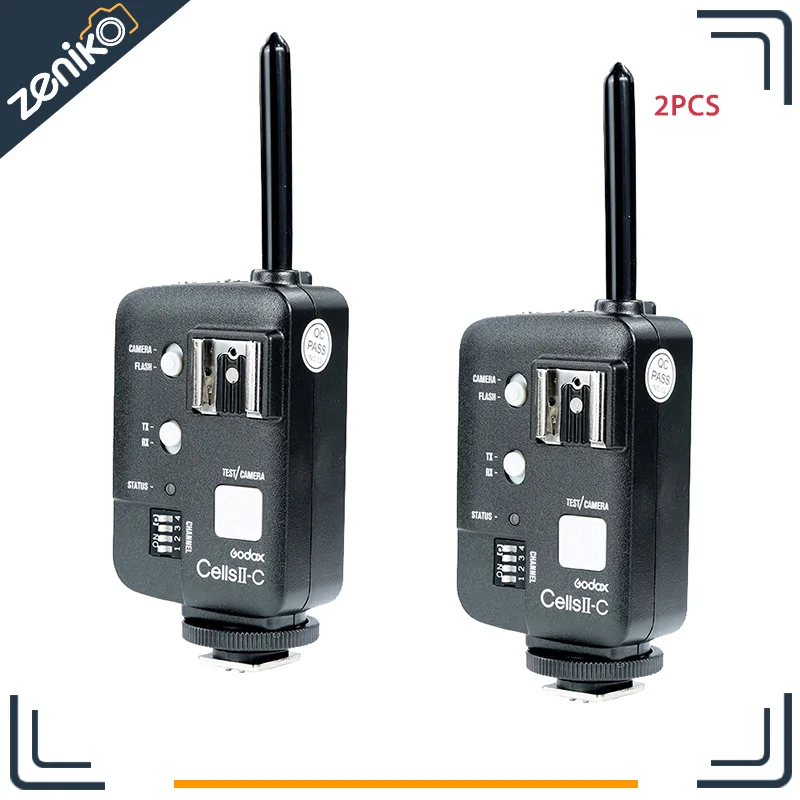 

2pcs Godox Cells II 1/8000s Wireless Transceiver Trigger Kit for Canon EOS Camera, Speedlite and Studio Flashes V850 V860 AD360