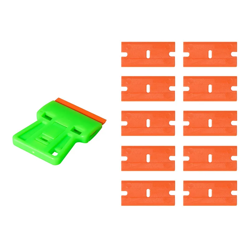 Ehdis Ракель окно Тонировка автомобиля Инструменты Скребки с 10 шт. Пластик лезвия Auto Плёнки Снежная Стекло Скребки винил Наклейки Инструменты - Цвет: Зеленый