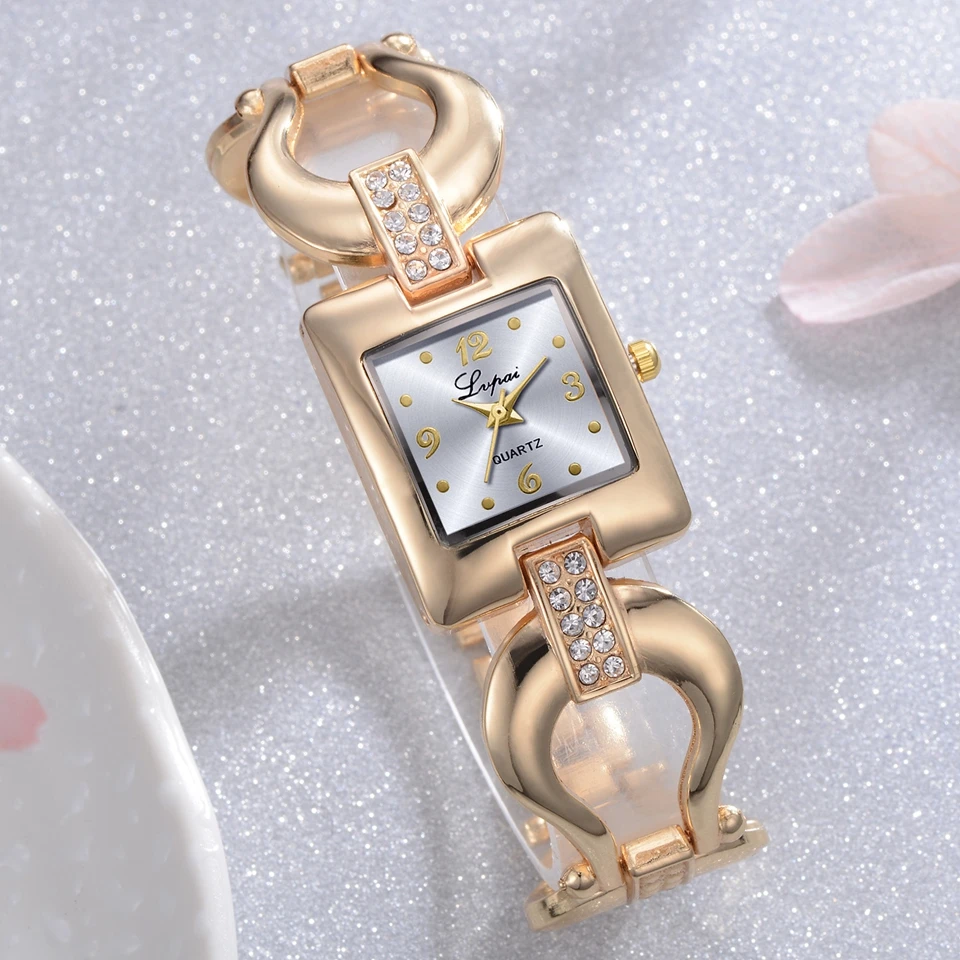 Lvpai Women Gold Quartz Watch Square Dial Designer Watches Ladies